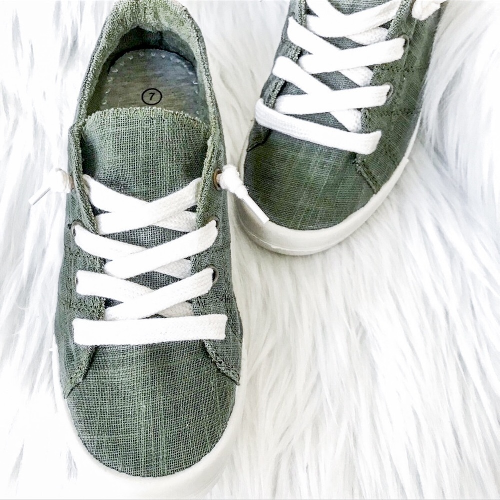 NEW! Olive Comfort Insole Slip On Sneakers